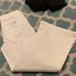 Michael Kors white jeans wide leg bottom size 4